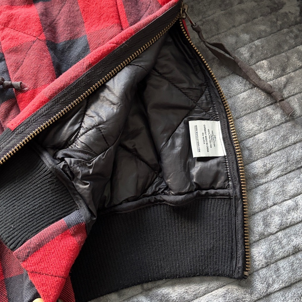 NSF Quilted Plaid Bomber Jacket - Picture 8 of 11